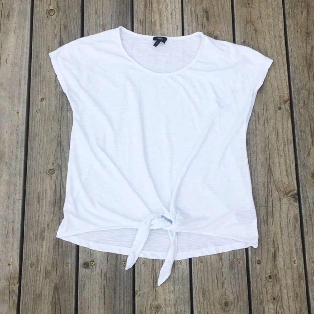 White Tie-Front Tee
